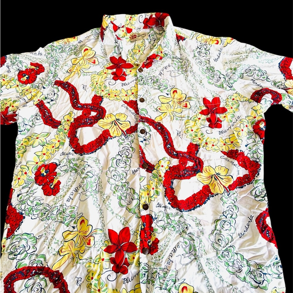 Hilo Hattie Red and Yellow Casual Button Down Mens 3XL Hawaii Shirt